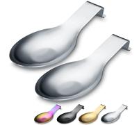 Poggia Cucchiaio Argento Opaco, Porta Cucchiaio In Acciaio Inossidabile Per Piano Cottura, Porta Utensili Da Cucina Per Mestoli, Pinze, Spatola, Lavabile In Lavastoviglie (2PC-9.5 Pollici)
