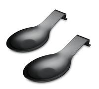 Poggia Cucchiaio Nero Opaco, Porta Cucchiaio In Acciaio Inossidabile Per Piano Cottura, Porta Utensili Da Cucina Per Mestoli, Pinze, Spatola, Lavabile In Lavastoviglie (2PC-9.5 Pollici)