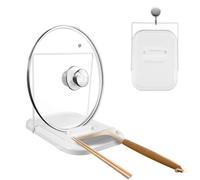 Poggia Mestolo e Coperchio Cucina, 19x14 cm Porta Coperchi Pentole Pieghevole, Poggia Coperchio Cucina Salvaspazio, Supporto per Mestoli e Coperchi di Pentole per Spatole, Bacchette, Cucchiai