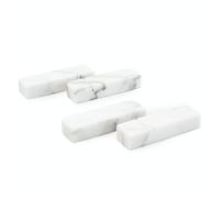 Poggia posate in marmo Bianco di Carrara - Set 4 pezzi artigianali Made in Italy - Accessori tavola eleganti - Design minimal per mise en place di classe - Idea regalo raffinata