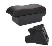 Poggiabraccio Vano Per Kia Per Picanto Per 3X-Line Bracciolo Per Auto Superficie Curva Pelle Installazione Semplice Scatola Portaoggetti Scatola Bracciolo Interna Bracciolo Tourist(B1 Black red 3USB)