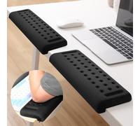 Poggiagomiti da Scrivania a Forma di L, Set di 2 Pezzi Poggiapolsi per Tastiera Ergonomico, con Memory Foam, con Fondo Antiscivolo, Poggia Polsi Mouse Tastiera per Ufficio, Gioco, Casa, PC, Laptop