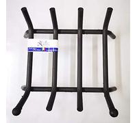 Poggialegna pesante a 4 barre brucia legna brace per camino in ferro battuto massiccio cm.50x35x18 h.quattro piedi in ghisa piena. diametro barra mm.18.Fatto e prodotto in Italia