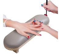 Poggiambraccio per unghie - Spugna in legno e pelle PU 39 x 11,5 x 8 cm | Poggiapiedi per manicure con base antiscivolo stabile, cuscino di supporto per le mani Nail Tech | Cuscino di supporto