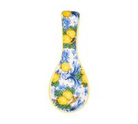 Poggiamestolo in Ceramica Decorata limoni e maioliche - lemon philosophy - SF175 (Azzurro)