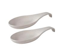 Poggiamestolo in ceramica per piano cottura, realizzato a mano, per bancone della cucina, per poggia cucchiaio, spatola, cucchiai o pinze, lavabile in lavastoviglie (white, 2pcs)