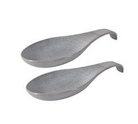 Poggiamestolo in ceramica per piano cottura, realizzato a mano, per bancone della cucina, per poggia cucchiaio, spatola, cucchiai o pinze, lavabile in lavastoviglie (blue, 2pcs)
