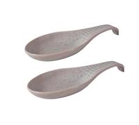 Poggiamestolo in ceramica per piano cottura, realizzato a mano, per bancone della cucina, per poggia cucchiaio, spatola, cucchiai o pinze, lavabile in lavastoviglie (gray, 2pcs)