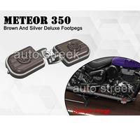 Poggiapiedi Deluxe Pillion Originali Royal Enfield Meteor 350 Argento E Marrone