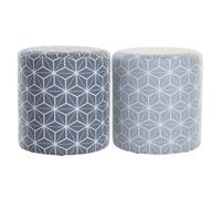 Poggiapiedi DKD Home Decor 31 x 31 x 33 cm Azzurro Blu cielo Pino Geometrico
