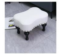 Poggiapiedi imbottito in pelle e legno, per cambiare le scarpe, tavolino basso elegante poggiapiedi per soggiorno, arredamento moderno per la casa.