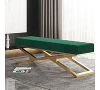 Poggiapiedi imbottito, panca multifunzione con struttura in metallo a forma di X, comoda panca imbottita per sala da pranzo moderna, ingresso, soggiorno, camera da letto