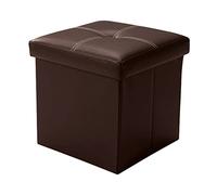 Poggiapiedi imbottito pieghevole sgabello portaoggetti - sedile quadrato in pelle impermeabile per soggiorno, dimensioni 30 x 30 x 30 cm