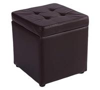 Poggiapiedi in finta pelle, pouf con cerniera superiore, organizer per pouf, sedile singolo, blu, 30 x 30 x 35 cm