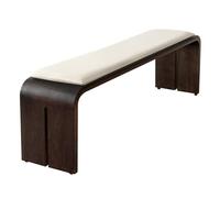 Poggiapiedi in legno massello con seduta imbottita rimovibile, resistente, per ingresso, cucina, sala da pranzo, scarpiera versatile, marrone, 120 cm, mobili per camera da letto