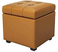 Poggiapiedi in pelle di alta qualità con contenitore dal design moderno poggiapiedi per casa e ufficio elegante imbottito ottomano soluzione salvaspazio