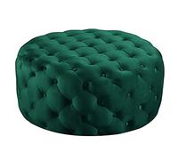 Poggiapiedi in peluche - Design rotondo in velluto trapuntato per il comfort del soggiorno, tavolino da caffè o panca da letto
