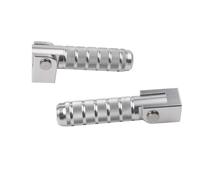 Poggiapiedi moto Pedali Universali CNC Con Filettatura M12 2/5" E Poggiapiedi Ripiegabile Motociclette Biciclette Veicoli Elettrici Ciclomotori Kart(D'argento)