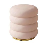 Poggiapiedi ottomana in pelle color crema con design imbottito senza schienale multi funzionale e soluzione salvaspazio (1 pezzo)
