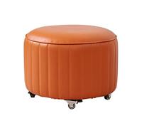 Poggiapiedi ottomano con ruote - Sgabello mobile compatto in pelle per casa e ufficio, design universale girevole