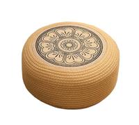 Poggiapiedi ottomano in rattan, rotondo intrecciato, cuscino da pavimento Tatami per casa giardino vivente ponte esterno piscina posti a sedere