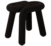 Poggiapiedi ottomano in velluto di lusso, elegante pouf con struttura in acciaio al carbonio, per camera da letto e soggiorno, sgabello da trucco di tipo B, colore: nero, elegante decorazione per la