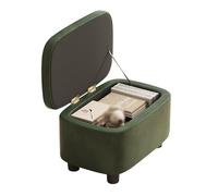 Poggiapiedi ottomano per giocattoli, cubo imbottito in pelle con struttura in legno resistente per riporre oggetti in soggiorno, design multifunzionale per supporto e organizzazione del piede