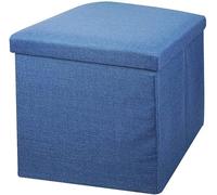 Poggiapiedi ottomano pieghevole verde chiaro con contenitore salvaspazio cubo sgabello per patio, camera da letto e corridoio, 30 x 30 x 30 cm, versatile poggiapiedi