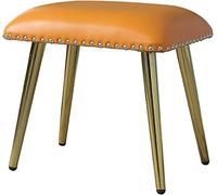 Poggiapiedi ottomano rettangolare in pelle ecologica in poliuretano, colore: arancione, per divano, sedia, letto a soppalco o sotto il tavolo, elegante decorazione per la casa, il soggiorno e la