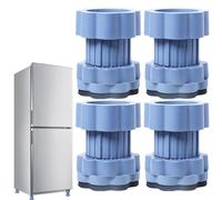 Poggiapiedi per lavatrice - Assistente professionale per lo smorzamento delle vibrazioni, set per l'assorbimento 'energia cinetica in 4 pezzi, base antiscivolo per carichi pesanti + protezione per