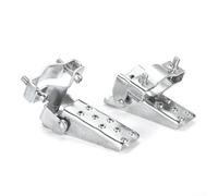 Poggiapiedi pieghevoli in acciaio per forcelle da 24 mm-38 mm, larghezza regolabile 25-30 mm, poggiapiedi per ciclismo, finitura cromata o nera, coppia (argento)