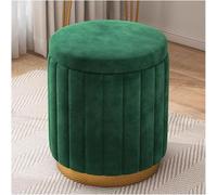 Poggiapiedi rotondi con sgabello da cambio di funzioni di stoccaggio con copertura rimovibile e sgabello di stoccaggio di velluto per vivere e dormitorio.(Green)