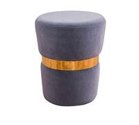 Poggiapiedi rotondo blu-grigio per soggiorno sgabello trucco in tessuto piccolo fasciatoio sedile versatile mobili accento dimensioni A ideale per la decorazione della casa