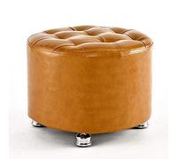 Poggiapiedi rotondo in finta pelle, portatile, per il trucco, sedia bassa, divano ottomano, 40 x 30 cm, elegante arredamento per soggiorno, camera da letto e decorazione per la casa
