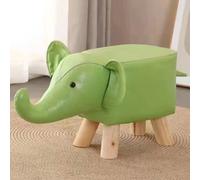 Poggiapiedi Sgabello Basso Forma Elefante Animale Pouf per Bambini Colore Verde