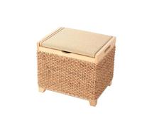 Poggiapiedi Sgabello portaoggetti in rattan Sgabello vintage for corridoio, ottomano, scarpe, panca, ingresso moderno, sgabello portaoggetti, sgabello creativo Camera da letto(Primary color,36*40*45cm