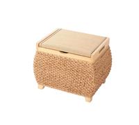 Poggiapiedi Sgabello portaoggetti in rattan Sgabello vintage for corridoio, ottomano, scarpe, panca, ingresso moderno, sgabello portaoggetti, sgabello creativo Camera da letto(Primary color,45*40*36cm