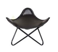 Poggiapiedi Sgabello Relax In Pelle Nera A Forma Di Farfalla PL2-103