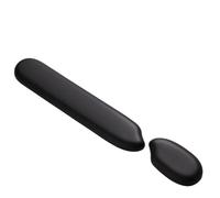 Poggiapolsi Ergonomics Silicone Wrist Protector Keyboard Hand Rest Soft Touch Office Men And Women Pillow Rice Shaped Mouse Pad(2 in 1 Black)
