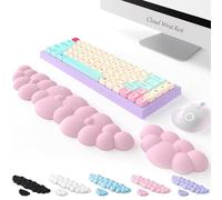 Poggiapolsi per tastiera a nuvola, 2 pezzi, in memory foam ad alta densità, poggiapolsi ergonomico per tastiera, supporto per alleviare il dolore, supporto per ufficio, computer, laptop, giochi, Mac,