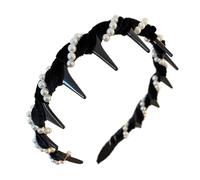 Poggiatesta alla moda con perle, per capelli ondulati, antiscivolo, per matrimonio, da sposa, fascia per capelli con perle, per capelli da donna, 30 g