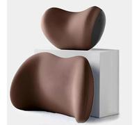 Poggiatesta Auto + Cuscino Lombare Auto per Vauxhall Vivaro (2019+), Ergonomico Cuscino Lombare E Poggiatesta per Sedili di Auto, Memory Foam, Accessori per Auto,A Brown