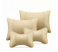 Poggiatesta Auto, per Citroen C5 Aircross Hybrid 2017-2023 2024 2025 Cuscino Cervicale Auto e Supporto Lombare Ergonomico Kit Cuscini Sedile Auto Viaggio,Beige