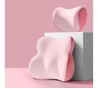 Poggiatesta E Supporti Lombari Auto per Jimny IV 2018-2023, Cuscino Lombare Ergonomico Supporto Memory Foam Cuscinos Lombares Poggia Testa,Pink