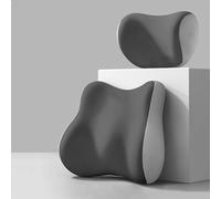 Poggiatesta E Supporti Lombari Auto per Kia Picanto 2011-2017, Cuscino Lombare Ergonomico Supporto Memory Foam Cuscinos Lombares Poggia Testa,Dark Gray