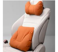 Poggiatesta e Supporto Lombare per Auto per Hyundai Matrix 2001-2010, Pelle Kit Cuscino Lombare e Cervicale con Cinghie Elastiche,Orange