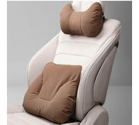 Poggiatesta e Supporto Lombare per Auto per Hyundai Matrix 2005-2023, Pelle Kit Cuscino Lombare e Cervicale con Cinghie Elastiche,Brown