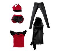 POGHYD Abiti e completi for figure femminili in 1/6, tute da ginnastica alla moda, pantaloni da tuta, tute casual for figure di soldatine da 12'', accessori for il corpo, rossi(Red)