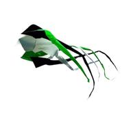 POGHYD Aquilone morbido, popolare, aquilone rotante a tubo, colorato, facile da usare, decorativo, aquilone rotante, aquilone volante for parchi, sport, praterie, mare(Black White Green)