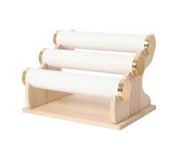 POGHYD Espositore for braccialetti, espositore for gioielli, base in legno, staccabile, for vetrina da tavolo(White)